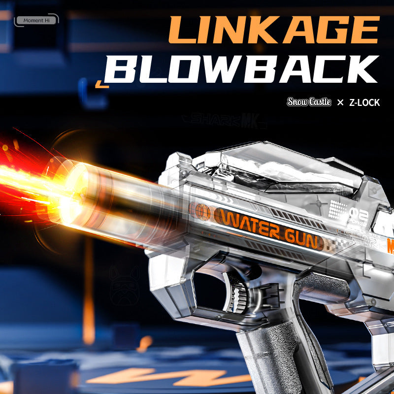 new arrival electric water gun flash linkage fully automatic burst kidssummer boys water shooting water gun