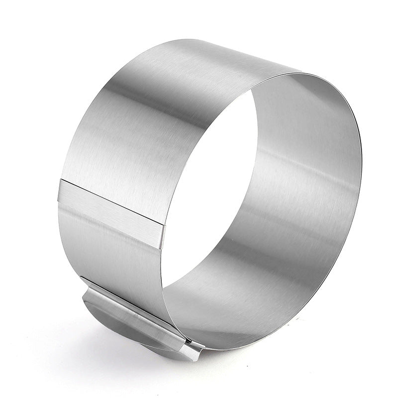 Stainless steel round mousse ring cake mold 6-12inch - adjustable collapsible edge baking tool