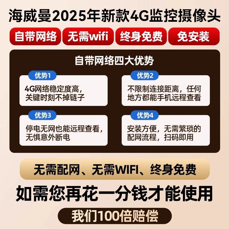 Home surveillance camera mobile phone remote 360 degree no dead angle indoor WiFi plug-in free high definition full color gimbal