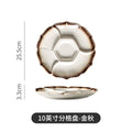 Japanese tableware sushi marinade platter plate four grids plate ceramic divided vegetable plate fruit plate dried fruit snack plate