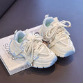 Girls' athletic shoes -  summer mesh breathable kids' chunky sneakers - big kids' student running white shoes