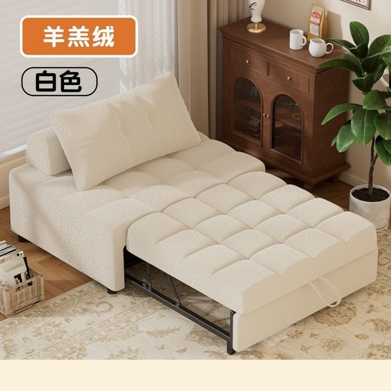 Foldable sofa bed all-in-one dual-purpose small apartment living room balcony multi-functional telescopic bed single double pull-out sofa cotton