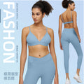 Export fitness nude yoga clothes high elastic bubble wrap sports intimateshigh waist hip lifting silm pants yoga clothes bra