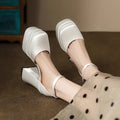 French satin wedding shoes white main wedding dress bridal shoes tired feet petites high heels thick heel waterproof platform with skirt