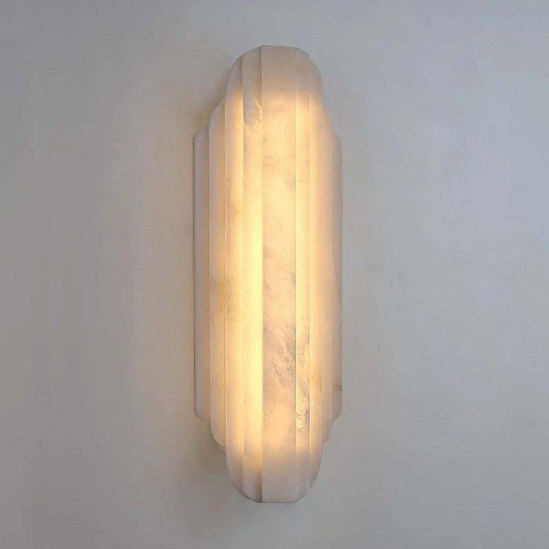 Italian light luxury spanish natural marble background wall lamp designer creative art bedside lamp marble wall sconce