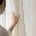 Japanese style wheat ear linen yarn cream style window yarn curtain translucent and opaque living room bedroom curtain yarn shaoxing curtain