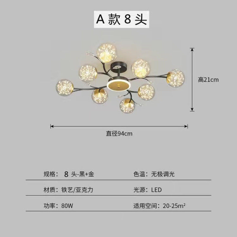 Living room ceiling chandelier Gypsy modern simple atmosphere household lamp creative personality Nordic led bedroom lighting
