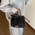classy sense retro small bag for women 2025 fall and wintercasualaccessible luxury crossbody bag large capacity frosted bucket bag