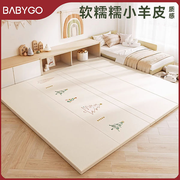 BABYGO children's crawling mat infant and toddler thickened non-slip crawling mat living room household floor mat baby pu folding mat