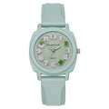 Wholesale foreign trade silicone embossed watch fashion casual women's square quartz watch with simple candy color strap