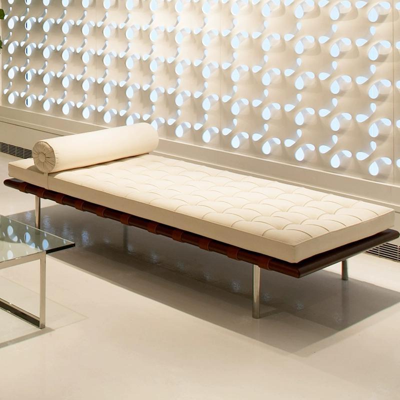 Barcelona couch: minimalist living room recliner - modern genuine leather accent chair