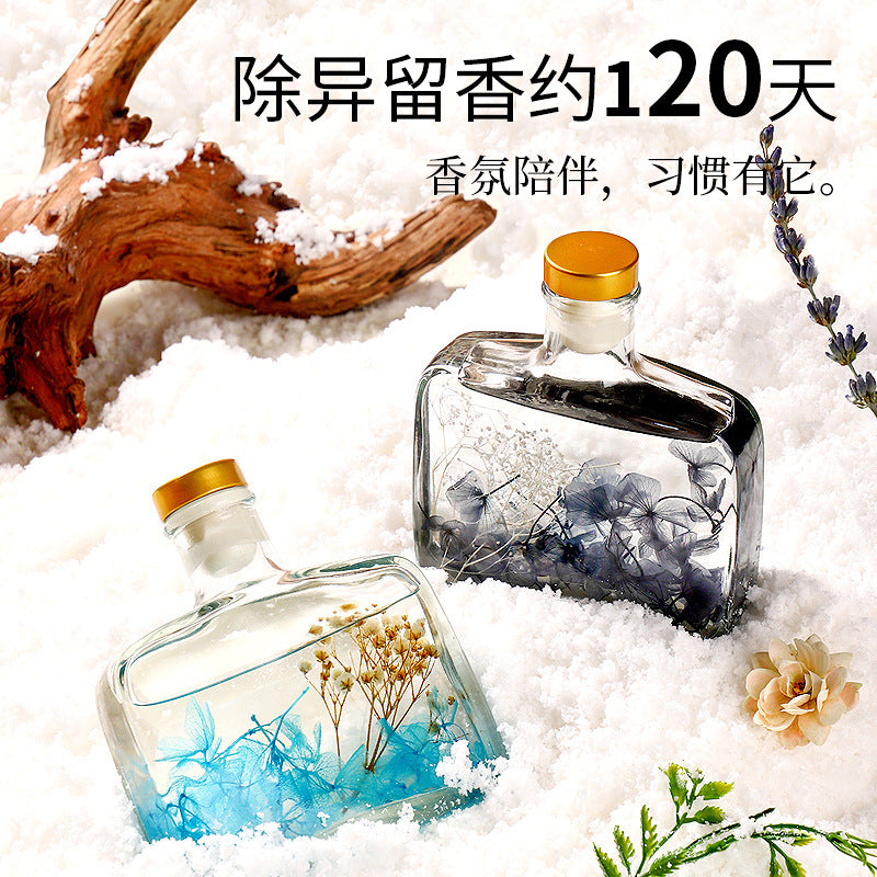 Preserved flower flameless reed diffuser - long-lasting fragrance for toilets, bathrooms, bedrooms, and hotel air freshening (deodorizing)