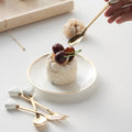 Luxury ceramic spoon stainless steel coffee spoon afternoon tea cake dessert spoon cross-border high-value small fork soup spoon
