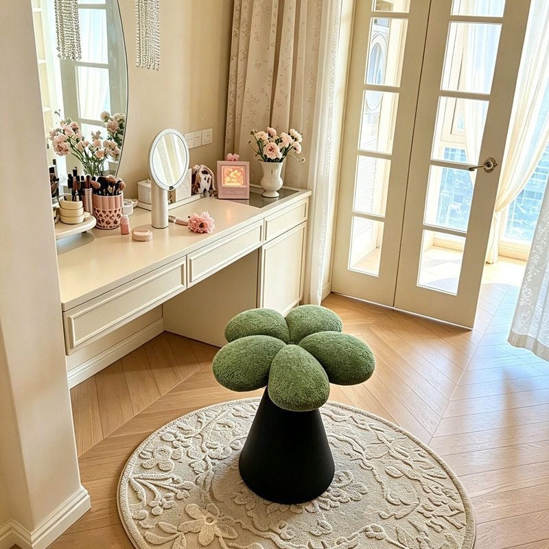 Bedroom high-looking dressing table stool new arrival popular makeup stool girl accessible luxury petal chair backrest fabric