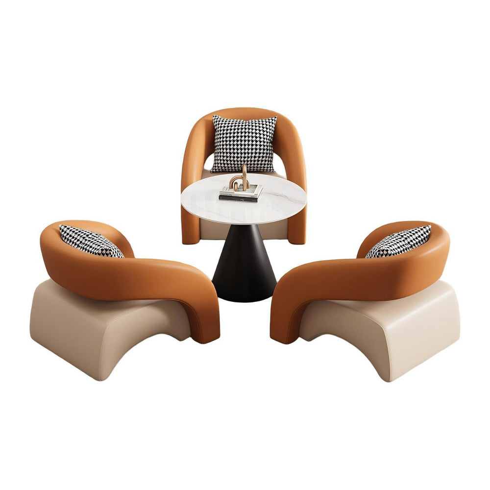 Business reception & negotiation sofa table set - ideal for hotels, sales centers, lobbies, beauty salons, and lounge areas - single seater sofa