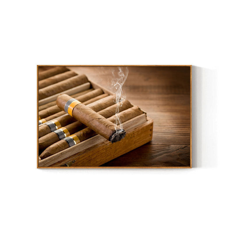 Cigar bar hanging painting American bar high-end club nightclub box wall decoration painting whiskey tobacco and alcohol shop mural