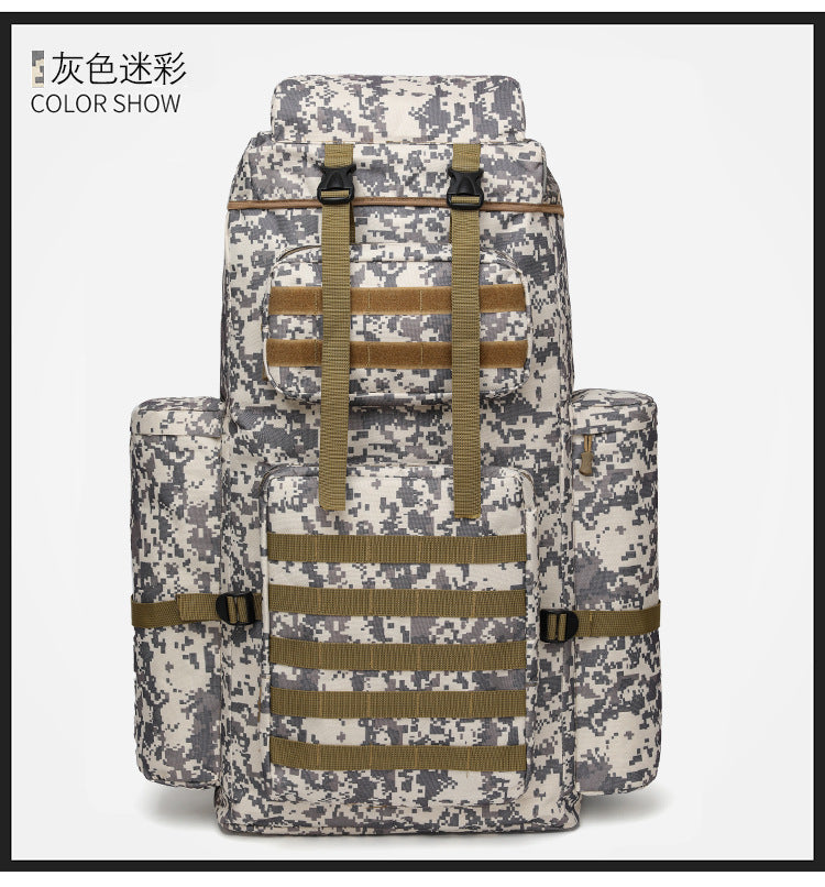Sports mountaineering bag Large capacity backpack Multifunctional outdoor camping backpack Water-proof and wear-resistant travel bag
