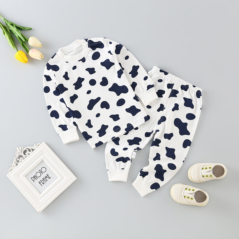 Baby autumn clothessuitpure cottonkidsintimatesbaby clothes boys autumn pants girls cotton pajamas spring & fallheattech
