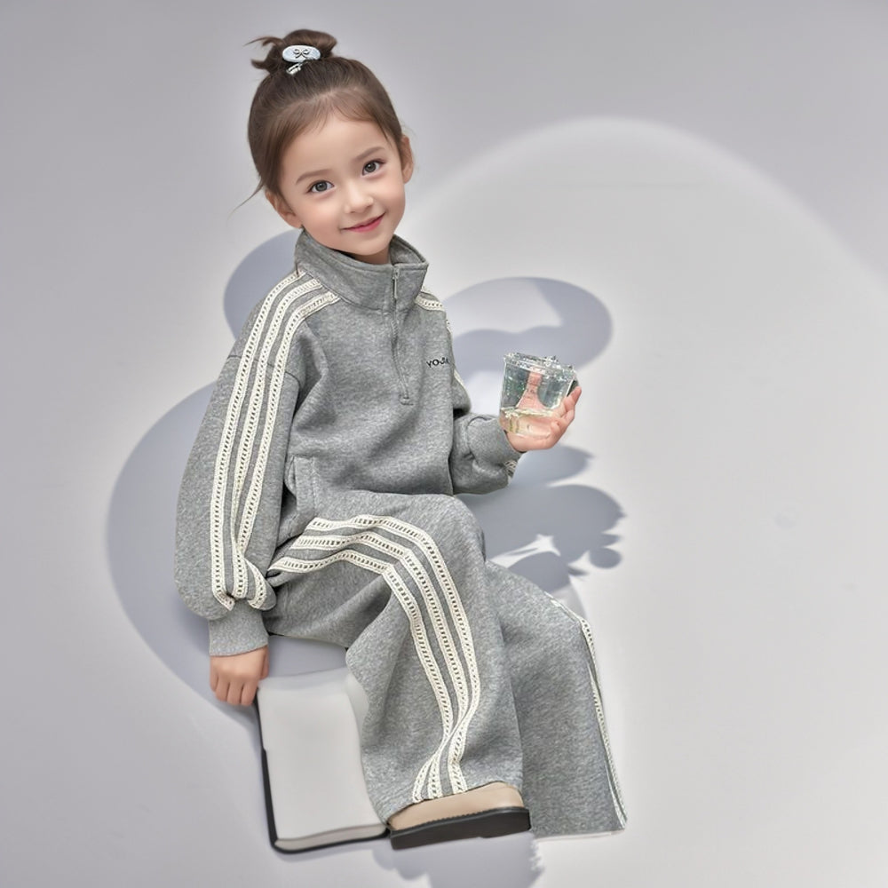 Girls' spring/autumn  outfit set: trendy and stylish activewear for kids - fashionable sweatshirt for mid-to-large children, autumn's hottest korean-inspired children's clothing