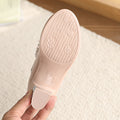Girls' shiny leather mary janes - new spring/autumn  collection - beaded bow princess shoes - trendy kids' fashion flats