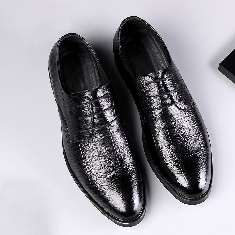Clearance sale: men's leather shoes - new korean style business shoes, trendy and versatile formal & casual leather flats
