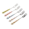 Cartoon rabbit portable cutlery set - 3-piece stainless steel spoon and chopsticks with ceramic handle