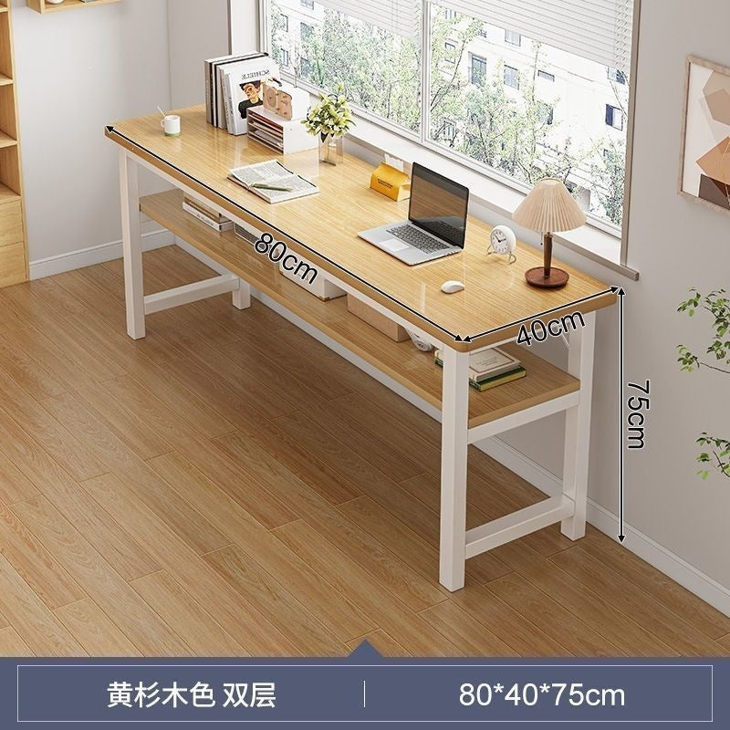 Double long desk student for home bedroom study writing desk rental house wall-mounted rectangular office computer desk