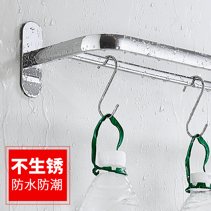 Stainless steel electroplated towel bar single bar double bar bathroom hanging hotel storage hanger toilet towel rack free of punching