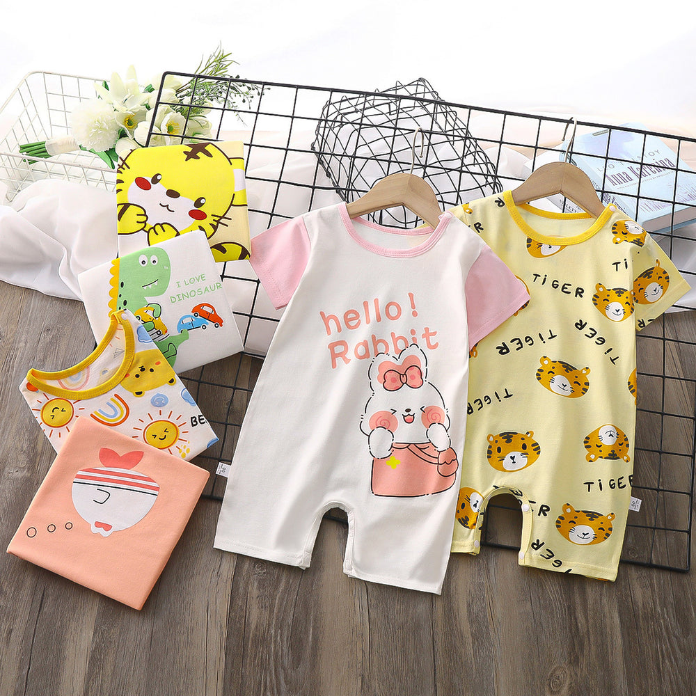 infant romper - new summer collection: korean style, lightweight short-sleeve bodysuit for baby boys and girls