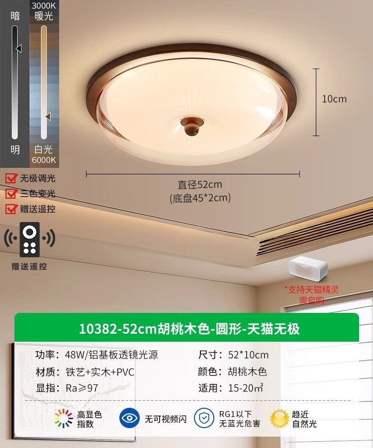 French antique bedroom ceiling light 2025 new walnut simple creative master bedroom room lighting 1