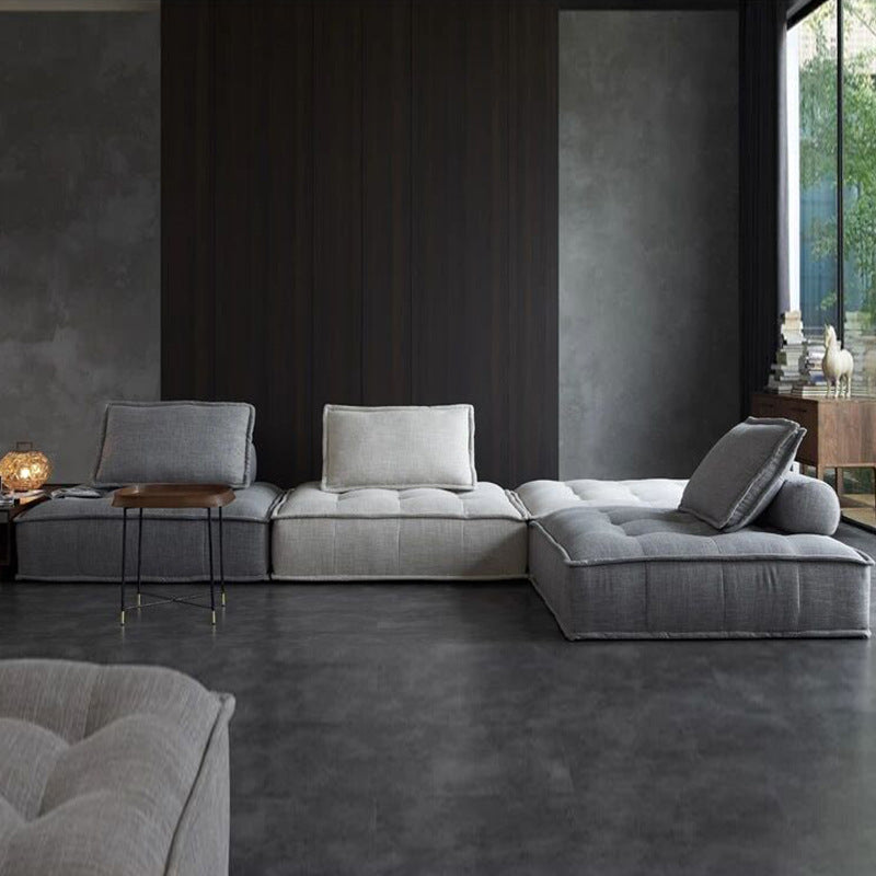 Piedmont tofu block sofa scandinaviancasual living room genuine leather single sofa small apartment leather modular sofa