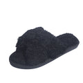 Korean 2024 fall/winter new collection: sheepskin shearling criss-cross flat women's slippers - trendy & stylish outerwear slippers