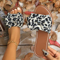 new women's flat casual sandals & slippers - plus size bow detail - sandals 40-43