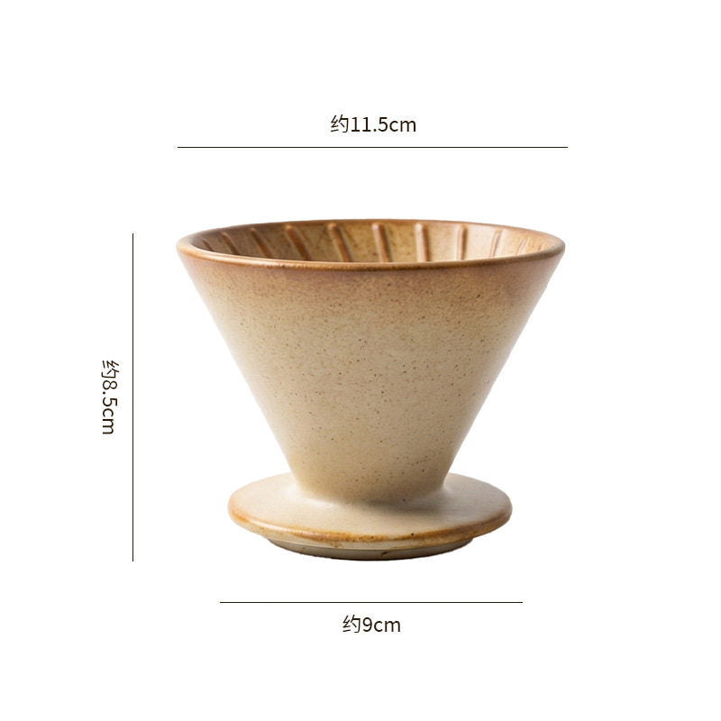 Retro japanese high-looking kiln-turned ceramic coffee filter stylish mocha coffee filter cup coffee powder filter