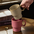 Creative stackable mug retro stoneware kiln cup for home office practical water cup milk cup goblet
