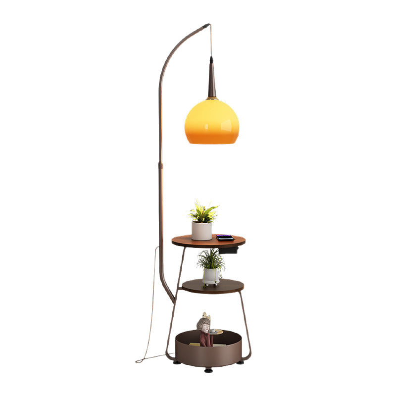 2025 new arrival: all-in-one storage floor lamp - grapefruit style - perfect for living room, sofa side, ambient lighting, coffee table, and fishing lamps