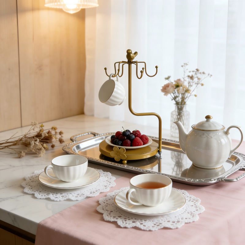 For homemetal cup holder living room iron hanging rack suit creative retro ornament european style coffee cup hanging storage rack