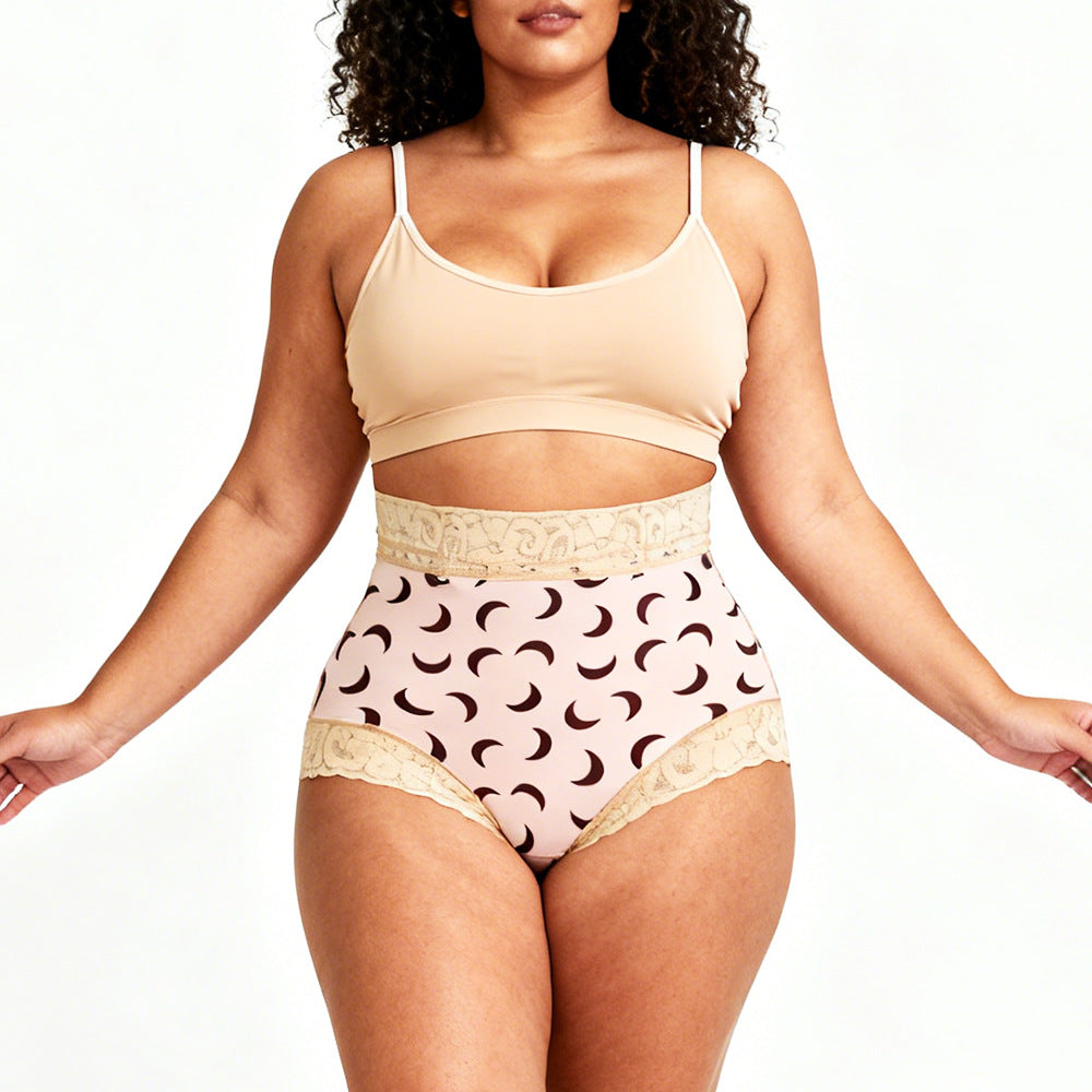 [moon printing] corset body shaping butt tight shaping pants triangle butt lifting belly tightening corset panties women's high waist
