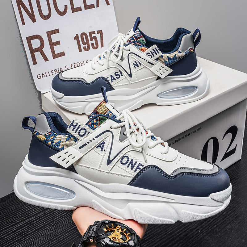 Men's shoes 2026 new spring breathable trendy sneakers height increasing dad shoes men's hot selling casual sports shoes student shoes