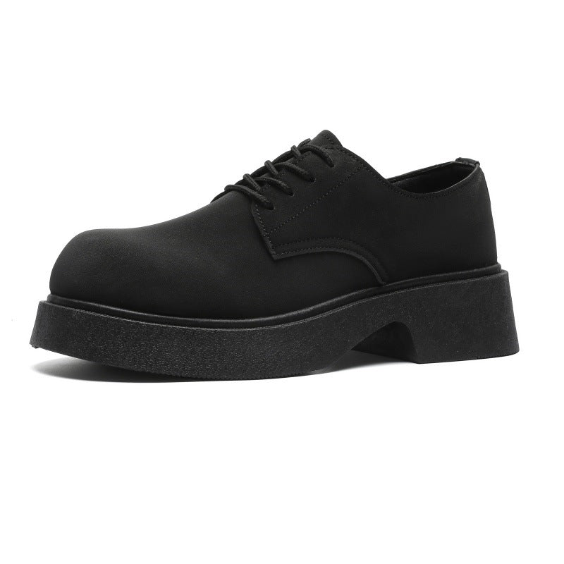 Men's leather shoes: new spring collection - parisian-inspired, niche retro derby style, high street british, chunky sole, casual, fashionable, and trendy oxfords