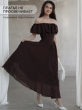 Whiteelegantrufflesslimming look flying sleeves word skirt dress long skirt women's summer other artsyretro short sleeves