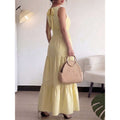 fashionsummernew arrival round neck sleeveless cut outlaceeleganceromanticcasual vacation dress