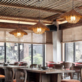 Straw hat chandelier southeast asian rattan creative bamboo art restaurant wedding store hotel b&b lampshade bamboo woven decorative chandelier