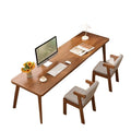 Workbench against the wall, narrow table, rectangular desk, double desk, for home computer desk, solid wood legs, long table