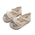 Girls' princess flats - bowknot, rhinestone & pearl embellished, fashionable & breathable sandals - perfect for school, performances & everyday wear (flat sole)