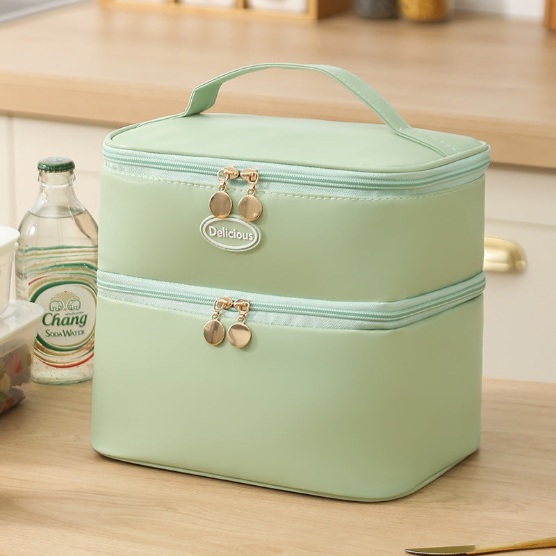 Beilian thickened aluminum foil lunch box bag, office worker portable double-layer portable lunch bag, thermal insulation handbag, student