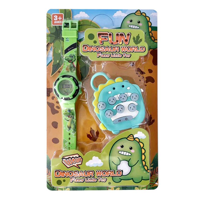 Factory direct electronic watch + whack-a-mole game console charm set - kids' cartoon watch