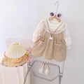 Baby girl autumn dress  new arrival: faux two-piece ruffle collar long sleeve princess dress - hot seller!