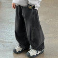 Boys' straight-leg jeans, kids' denim pants, wide-leg trousers, spring  new arrivals, mid-to-large size children's pants, spring/autumn loose fit