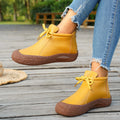 Exportplus sizetie backretro short boots thick solefall and winternew arrivalcasual soft leather back zipper plaid soft bottomboots
